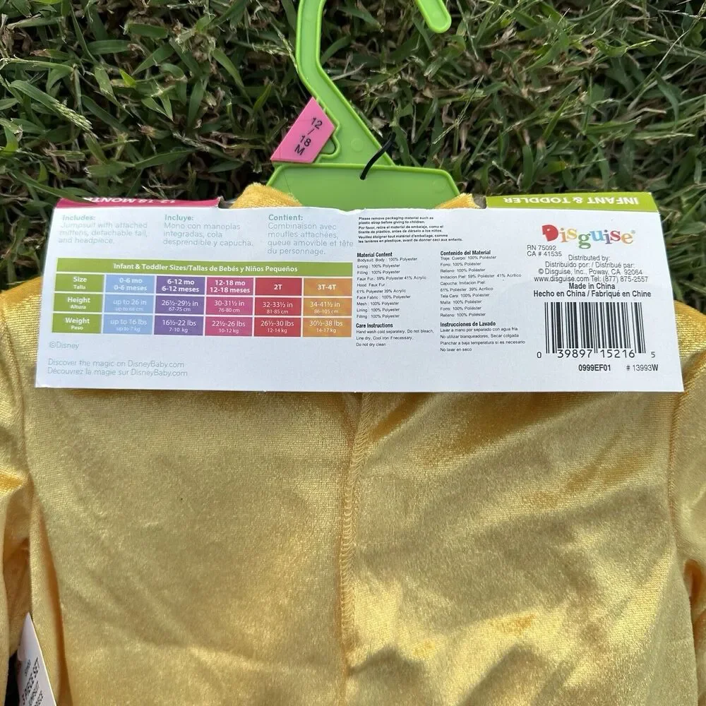 Lion King Simba Costume Infant 6-12m Disney Toddler Halloween Disguise Plush‎ - Picture 3 of 5